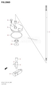 DF175Z From 17502Z-210001 (E01 E40)  2012 drawing CLUTCH ROD (DF150Z:E40)