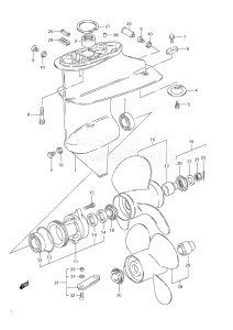 Outboard DF 9.9 drawing Gear Case