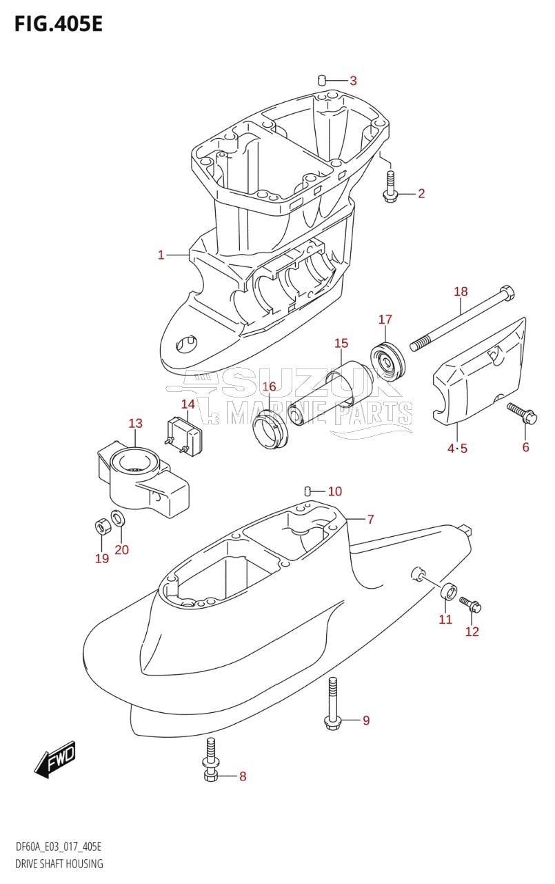 DRIVE SHAFT HOUSING (DF60AVT:E03)