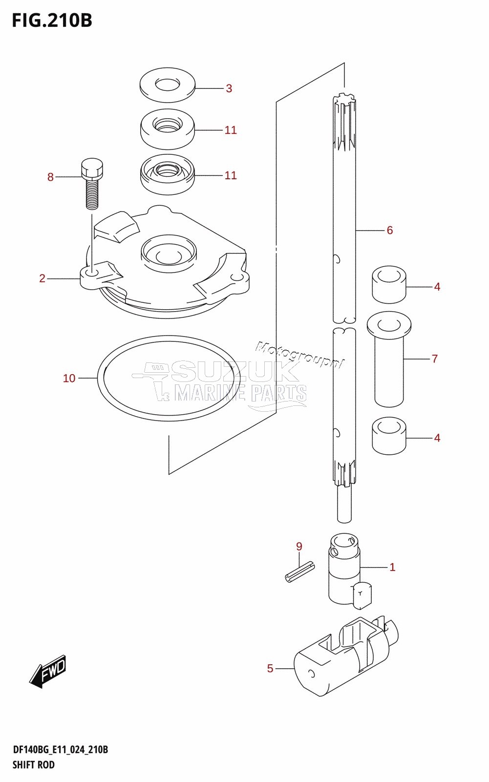 SHIFT ROD (DF115BZG,DF140BZG)