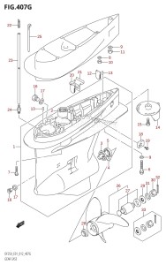 DF200Z From 20002Z-210001 (E01 E40)  2012 drawing GEAR CASE (DF225Z:E01)