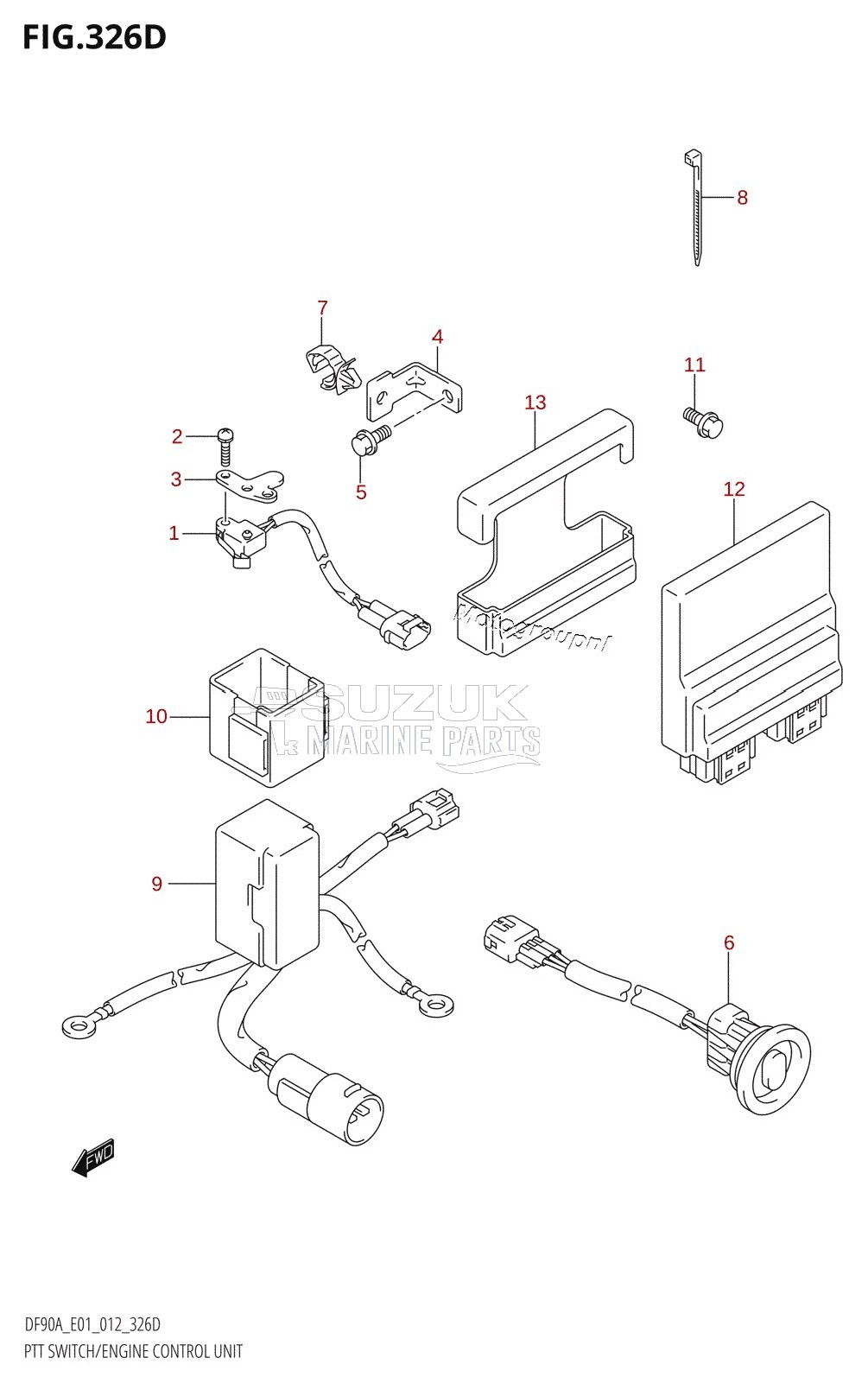 PTT SWITCH /​ ENGINE CONTROL UNIT (DF70ATH:E40)