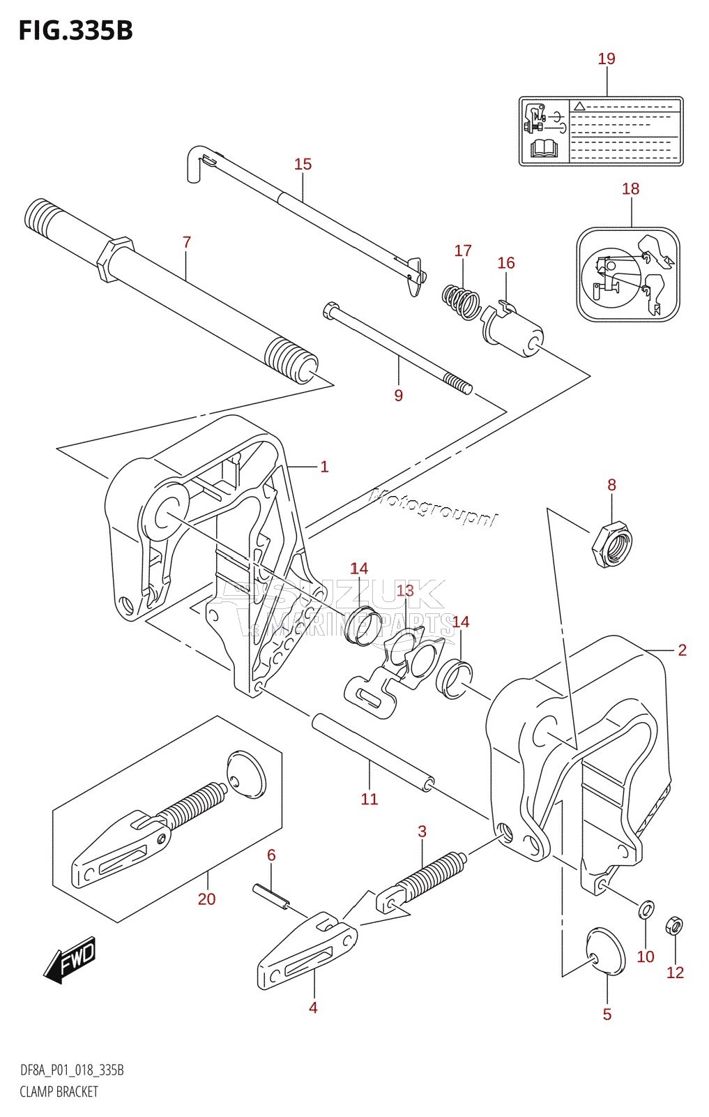 CLAMP BRACKET (DF8AR,DF9.9AR)