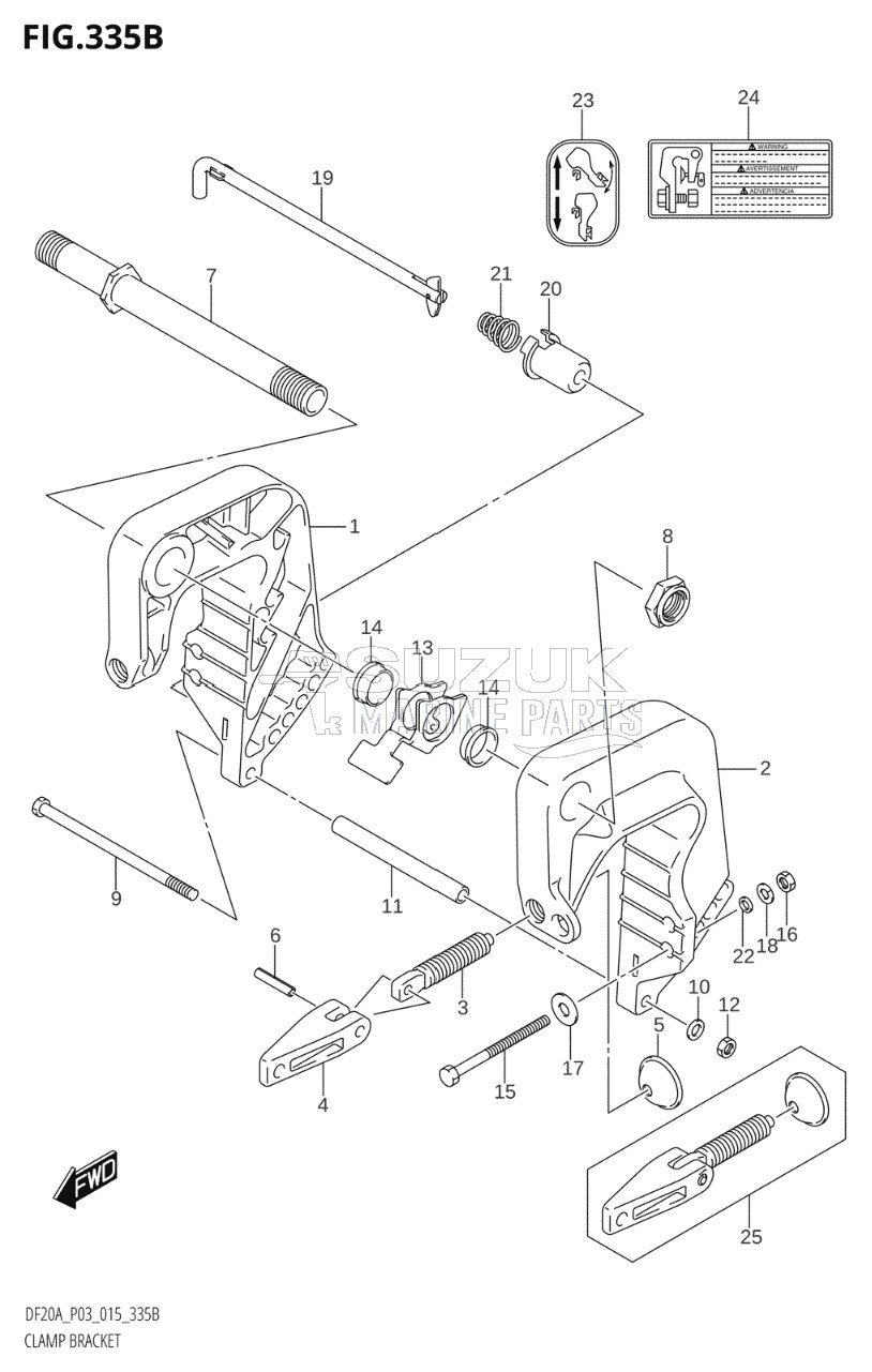 CLAMP BRACKET (DF9.9BR:P03)