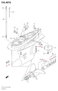 DF175TG From 17502F-410001 (E01 E40)  2014 drawing GEAR CASE (DF150ZG:E01)