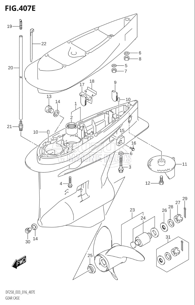 GEAR CASE (DF250T:E03)