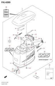 DF200 From 20002F-110001 (E01 E40)  2011 drawing ENGINE COVER ((DF225T,DF225WT,DF225Z,DF225WZ):(K10,011))