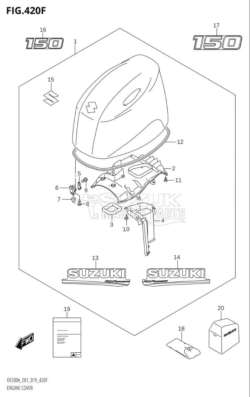 ENGINE COVER (DF150AT:E40,DF150AZ:E40)