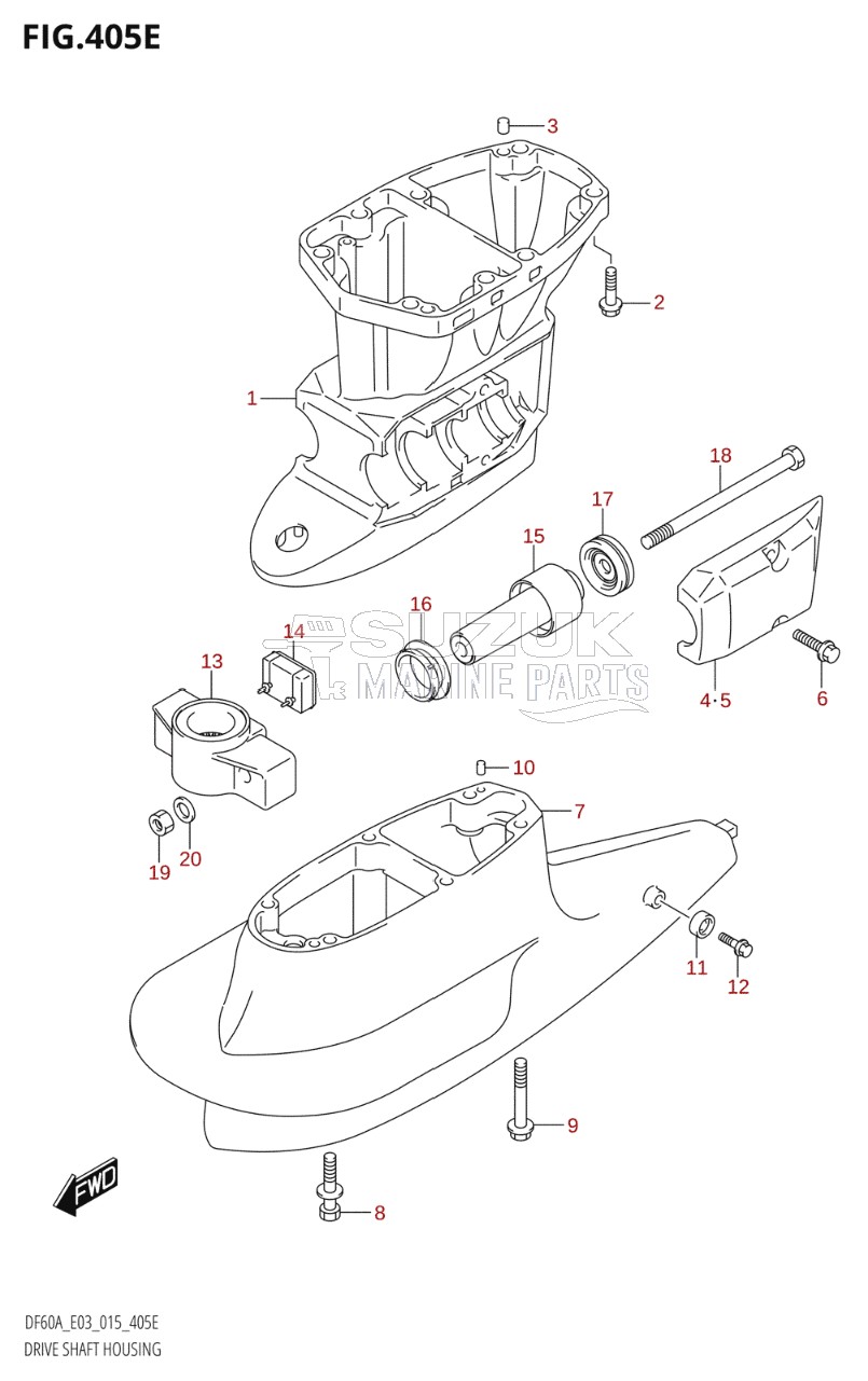 DRIVE SHAFT HOUSING (DF60AVT:E03)