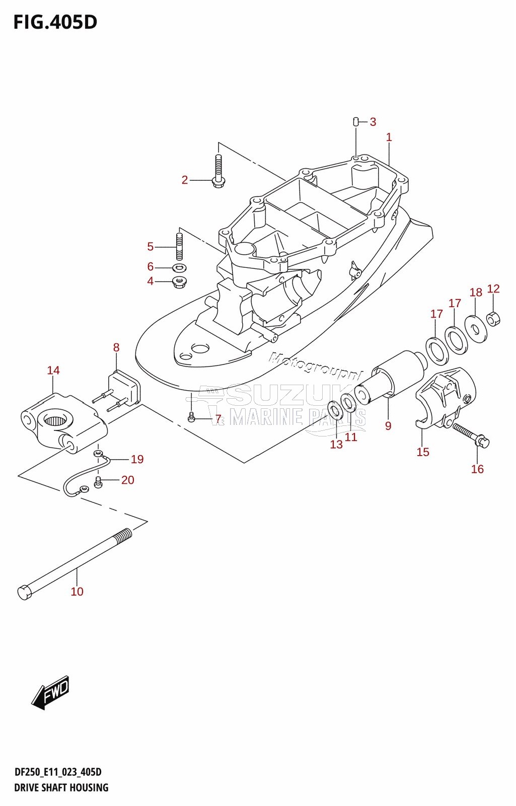 DRIVE SHAFT HOUSING (DF250ST:L-TRANSOM)