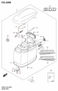 DF200Z From 20002Z-340001 (E01 E40)  2023 drawing ENGINE COVER ((DF200T,DF200Z):021)