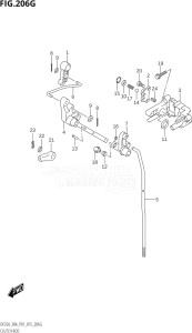 02504F-510001 (2005) 25hp P01-Gen. Export 1 (DF25A  DF25AR  DF25AT  DF25ATH  DT25K) DF25A drawing CLUTCH ROD (DF30AT:P01)