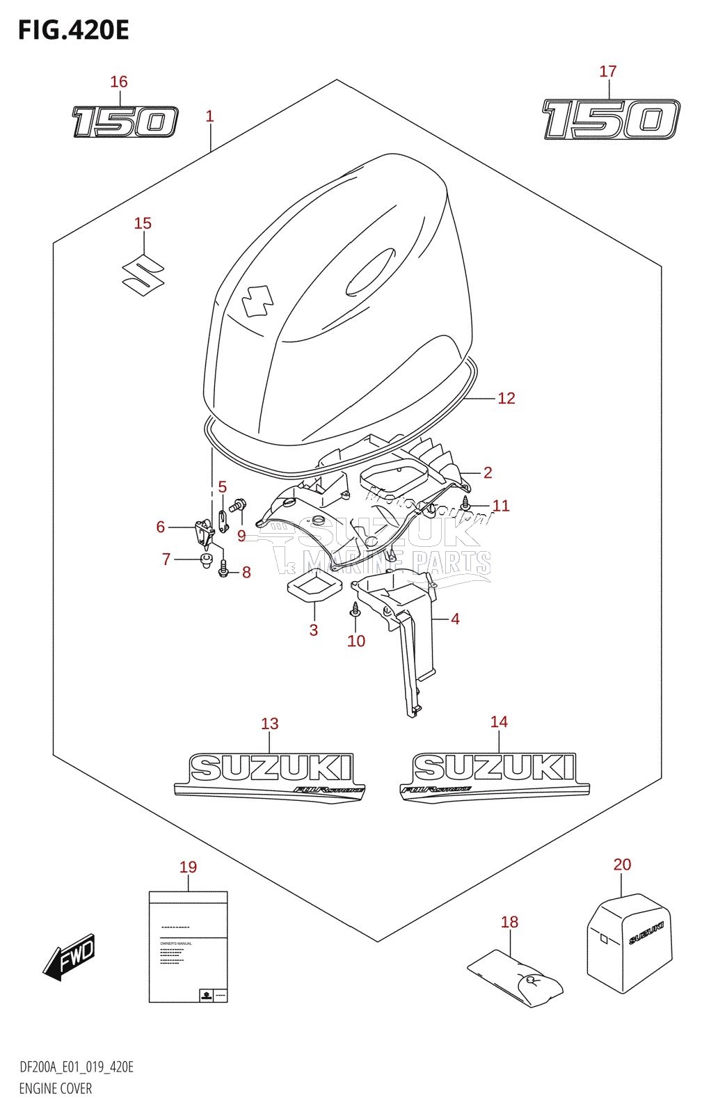 ENGINE COVER (DF150AT:E01,DF150AZ:E01)