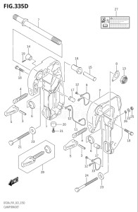 02002F-040001 (2020) 20hp E01 P01 P40-Gen. Export 1 (DF20A   DF20A    DF20AR   DF20AR    DF20AT   DF20AT    DF20ATH   DF20ATH) DF20A drawing CLAMP BRACKET (SEE NOTE)