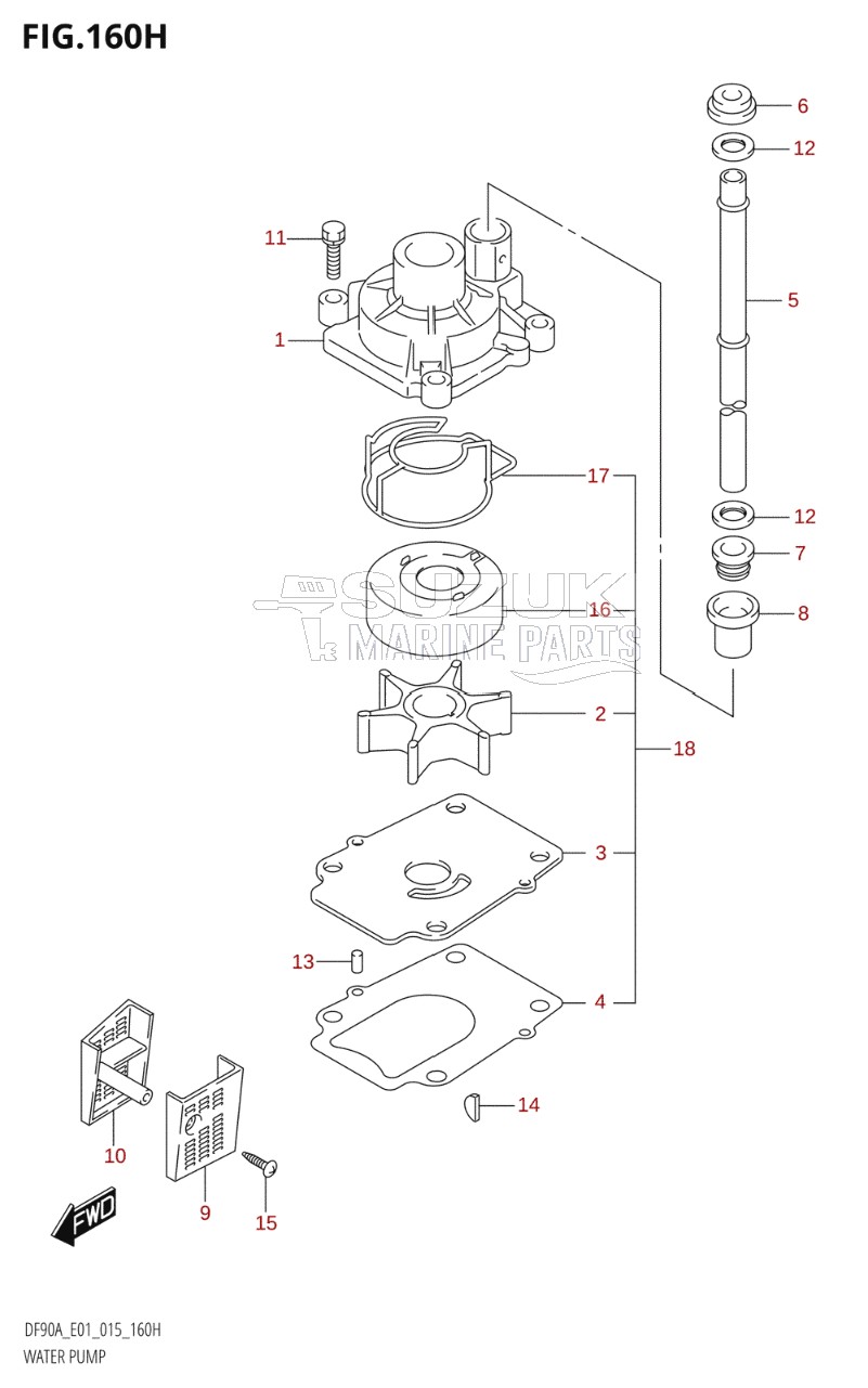 WATER PUMP (DF90A:E40)