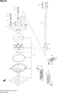 04004F-210001 (2012) 40hp E34-Italy (DF40AST) DF40A drawing WATER PUMP (DF40A E01)