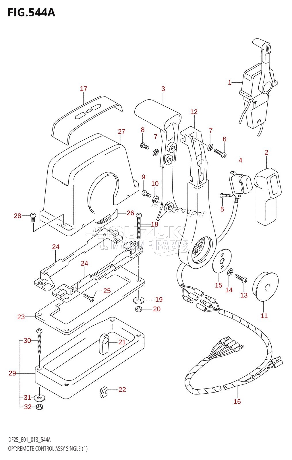 OPT:REMOTE CONTROL ASSY SINGLE (1) (DF25R:E01)