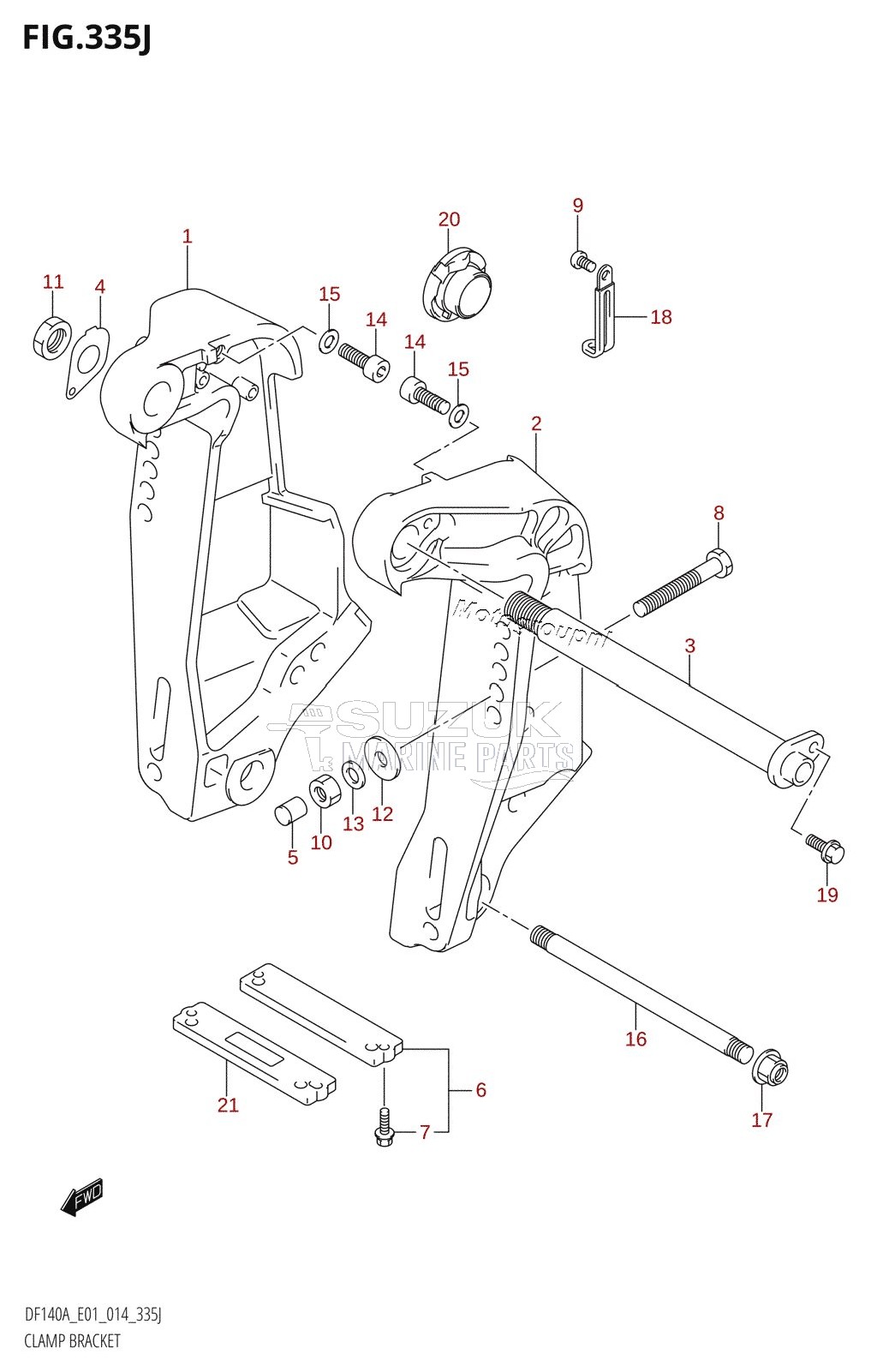 CLAMP BRACKET (DF140AZ:E01)