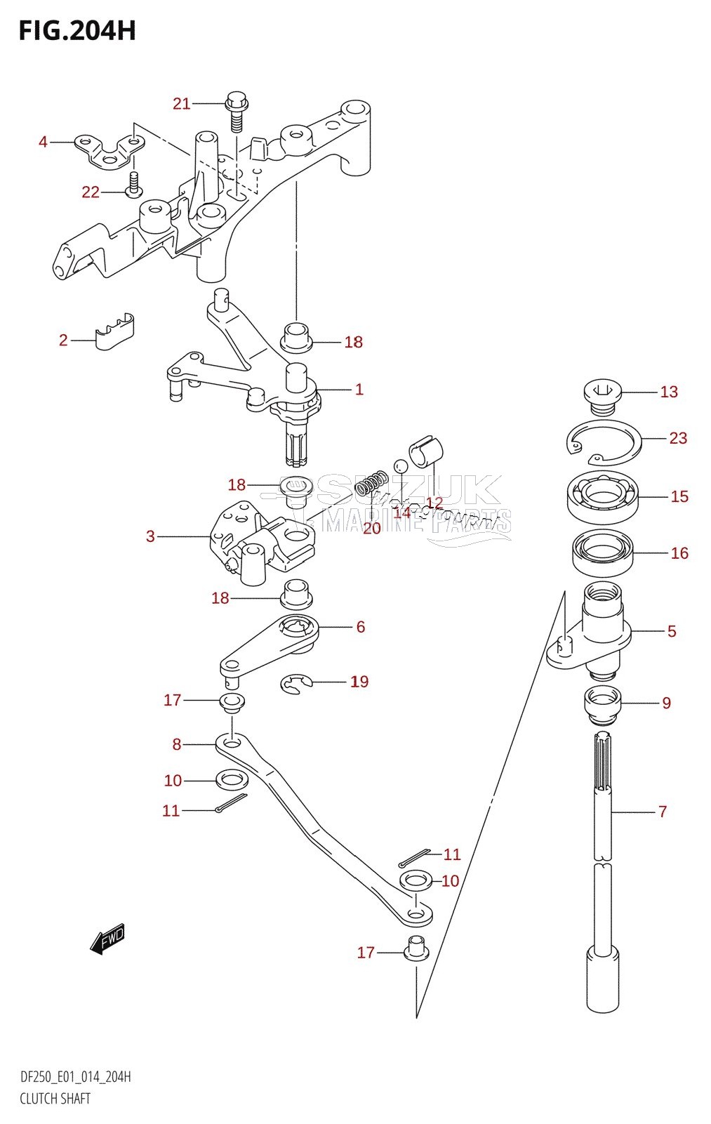 CLUTCH SHAFT (DF225Z:E40)