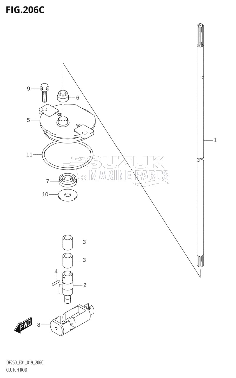 CLUTCH ROD (DF200T:E40,DF200Z:E40)