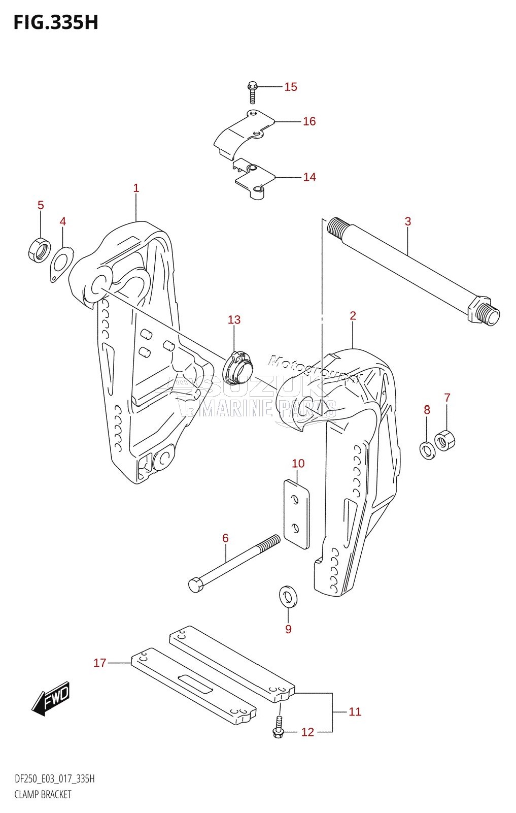 CLAMP BRACKET (DF250ST:E03:L-TRANSOM)