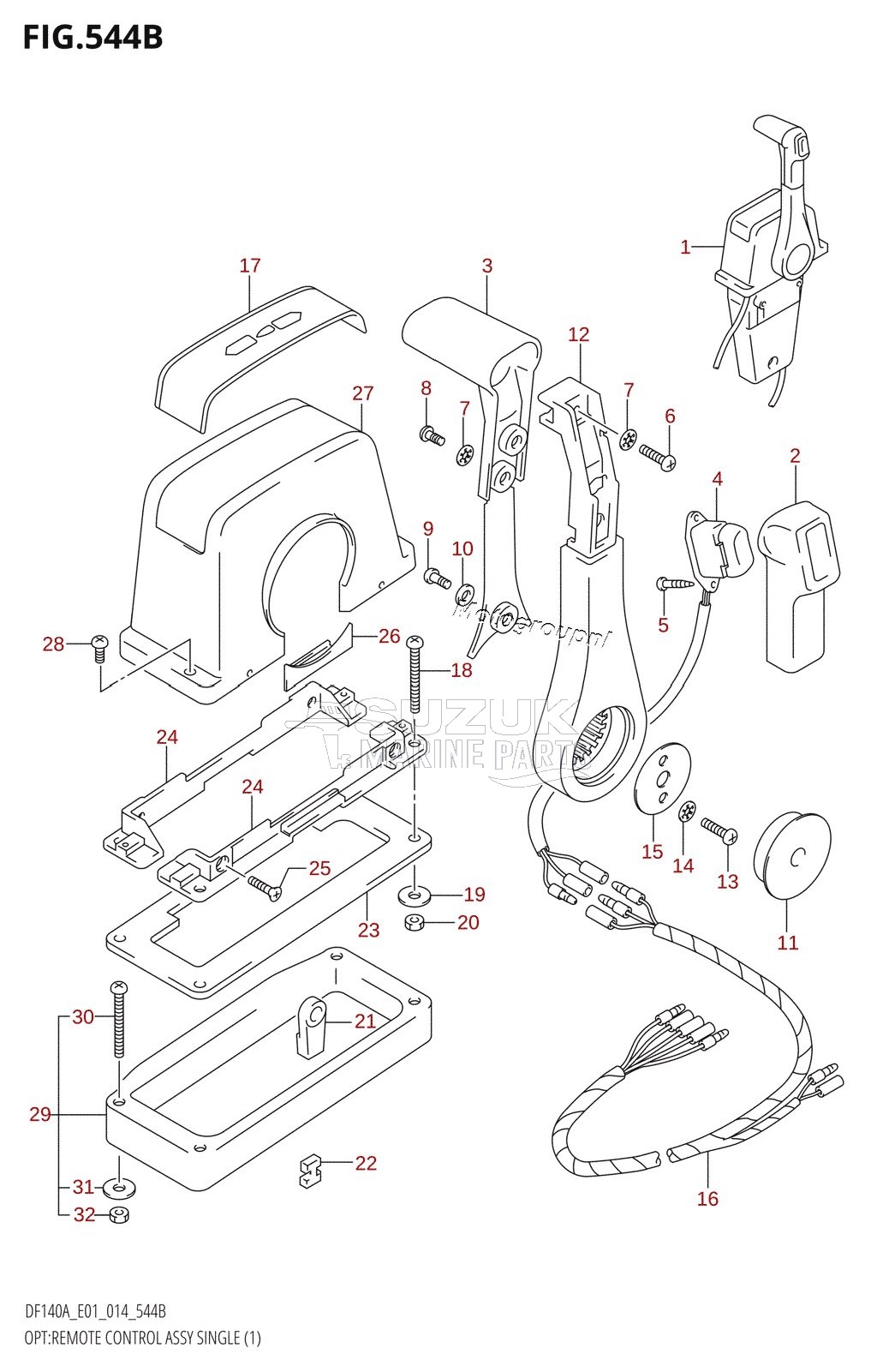 OPT:REMOTE CONTROL ASSY SINGLE (1) (DF140AT:E40)