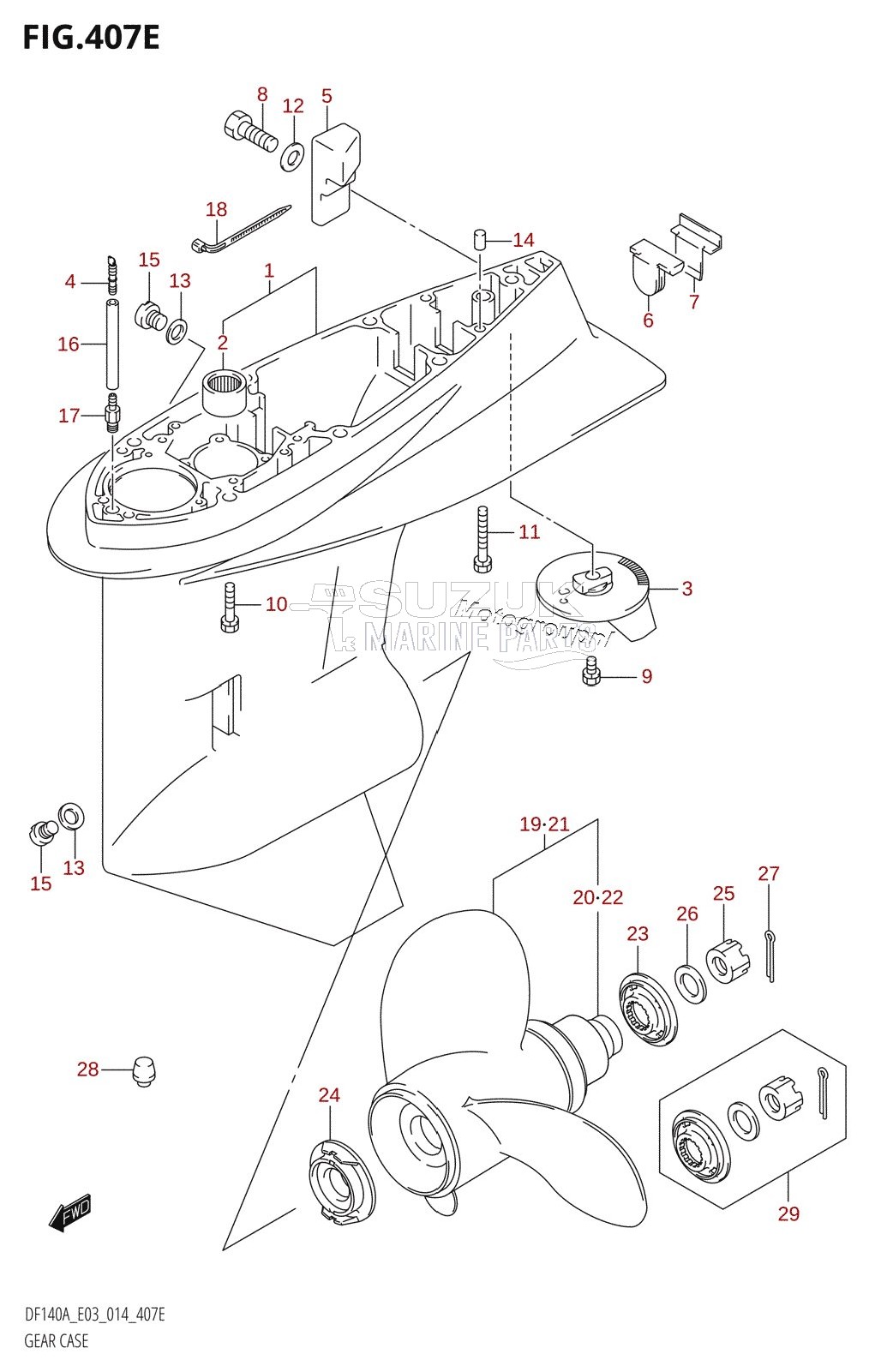 GEAR CASE (DF140AZ:E03)