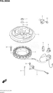 02504F-340001 (2023) 25hp P01-Gen. Export 1 (DF25A    DF25AT    DF25ATH    DT25K) DF25A drawing MAGNETO (M-STARTER)