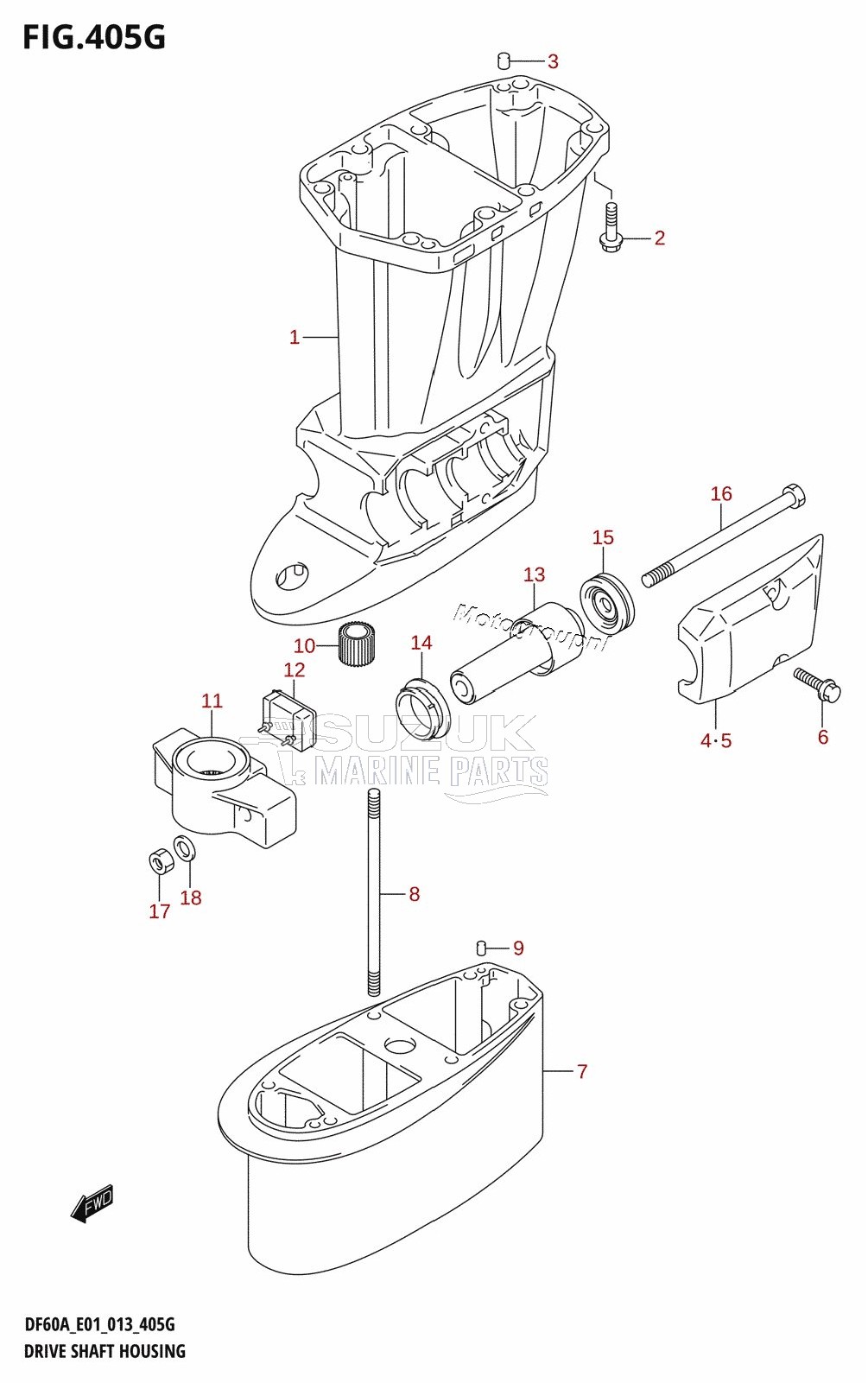 DRIVE SHAFT HOUSING (DF60A:E01)