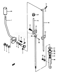 DT7.5 From d-10001 ()  1983 drawing CLUTCH LEVER