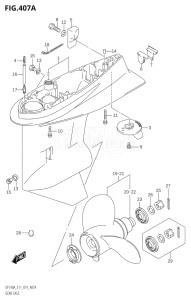 11503Z-910001 (2019) 115hp E11 E40-Gen. Export 1-and 2 (DF115AZ) DF115AZ drawing GEAR CASE (DF100AT)