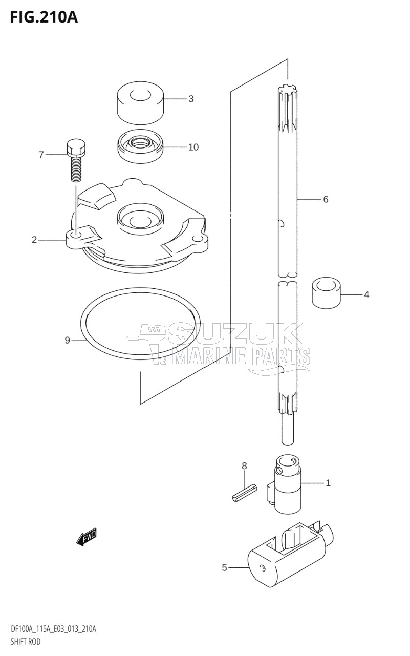 SHIFT ROD (DF100AT:E03)