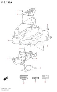 05003F-240001 (2022) 50hp E01 E11-Gen. Export 1-and 2 (DF50AT  DF50AT  DF50ATH  DF50ATH) DF50A drawing RING GEAR COVER