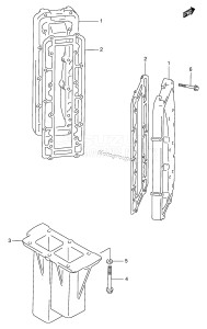 DT175 From 17501-901868 ()  1989 drawing EXHAUST COVER (MODEL:95~00)(*)