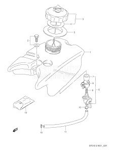 DT2 From 0201-011001 ()  1990 drawing FUEL TANK