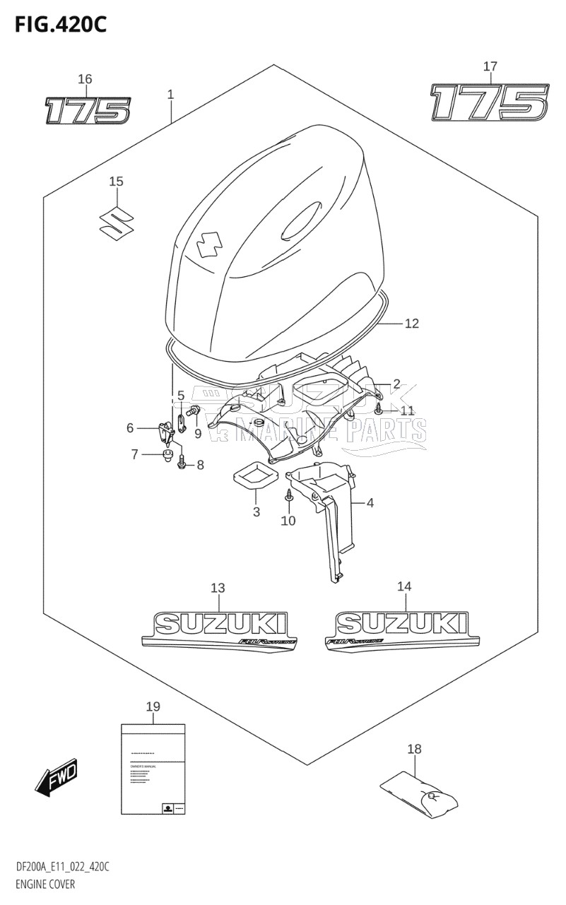 ENGINE COVER ((DF175AT,DF175AZ):020)