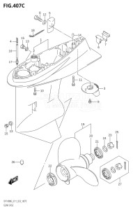 14004F-340001 (2023) 140hp E11 E40-Gen. Export 1-and 2 (DF140BG) DF140BG drawing GEAR CASE ((DF115BZG,DF140BZG):E11)