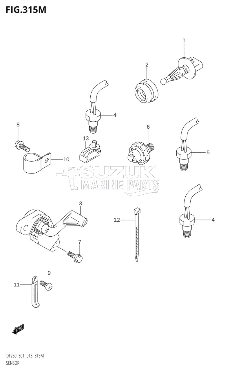 SENSOR (DF250Z:E40)