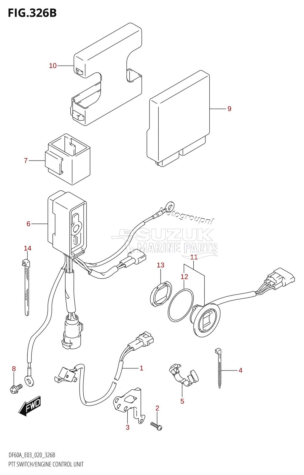 PTT SWITCH /​ ENGINE CONTROL UNIT (DF50A)