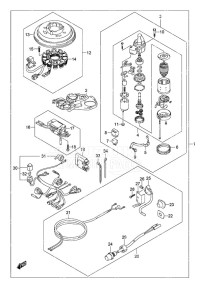 DF 9.9A drawing Starting Motor w/Manual Starter