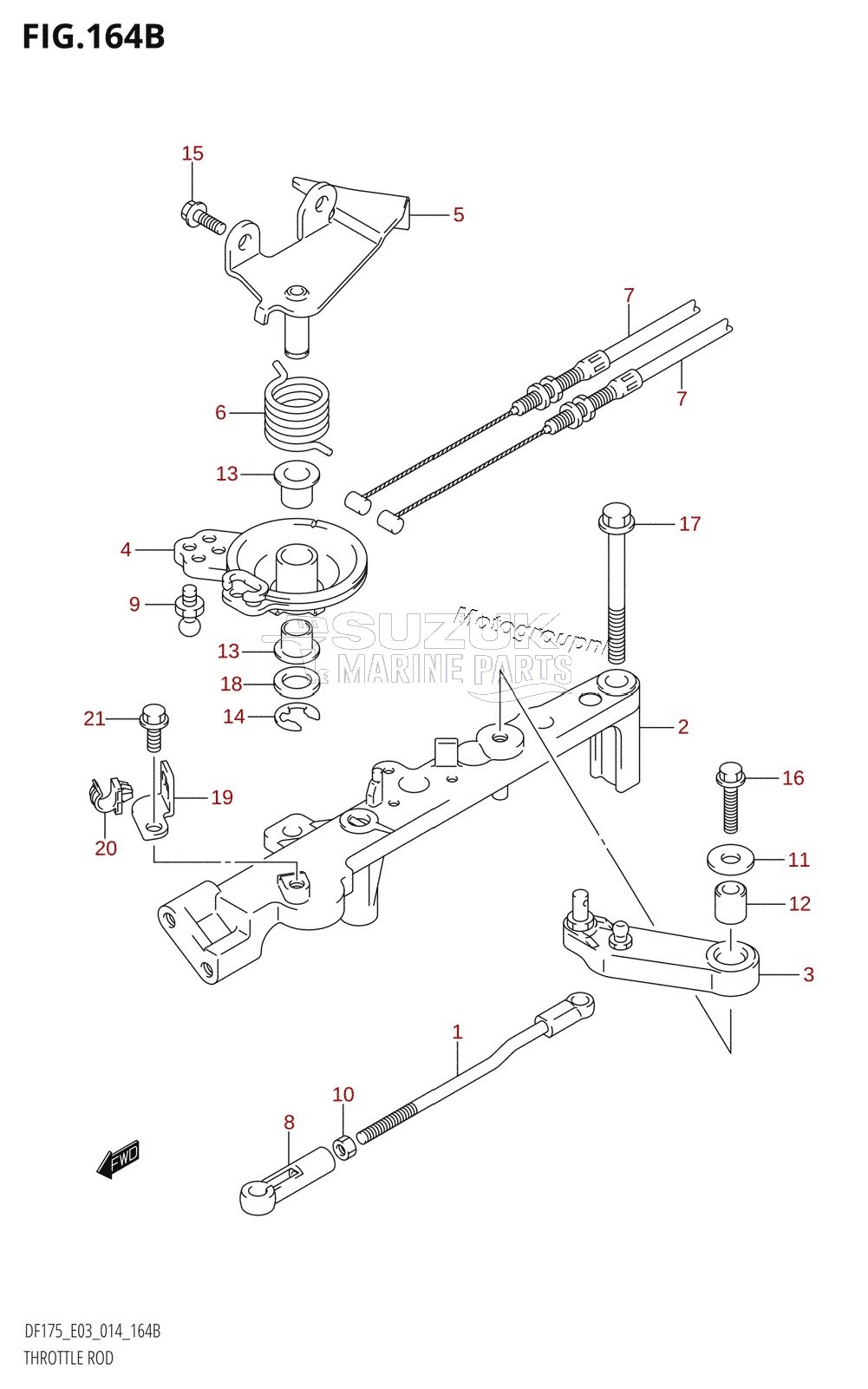 THROTTLE ROD (DF150Z:E03)