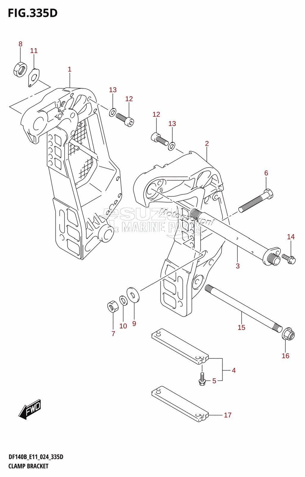 CLAMP BRACKET (DF115BT,DF115BZ,DF100C)