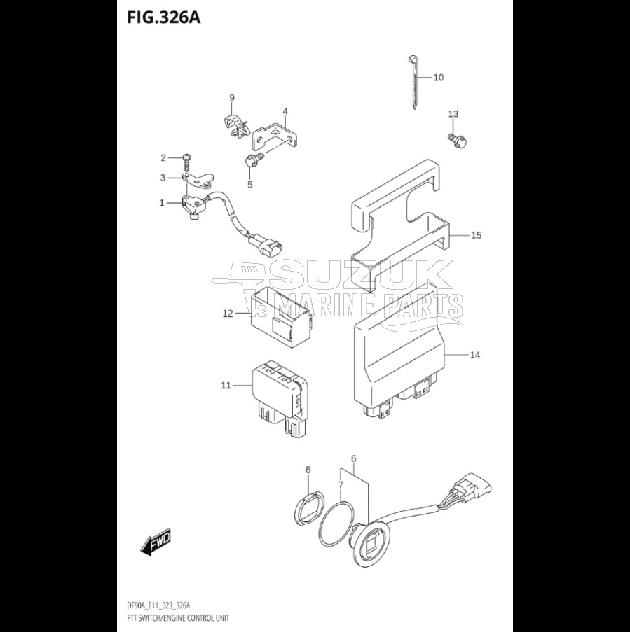 PTT SWITCH / ENGINE CONTROL UNIT (SEE NOTE)