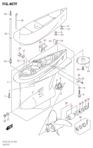 DF225Z From 22503Z-610001 (E03)  2016 drawing GEAR CASE (DF250Z:E03)