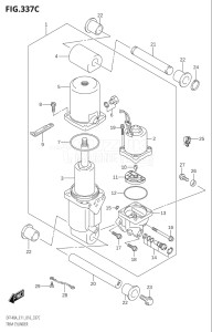 10003F-610001 (2016) 100hp E01 E11-Gen. Export 1-and 2 (DF100AT) DF100A drawing TRIM CYLINDER (DF115AT:E40)