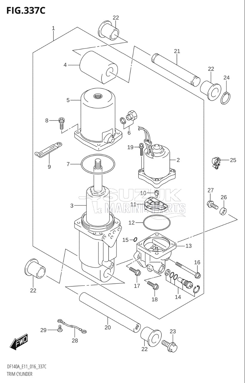 TRIM CYLINDER (DF115AT:E40)