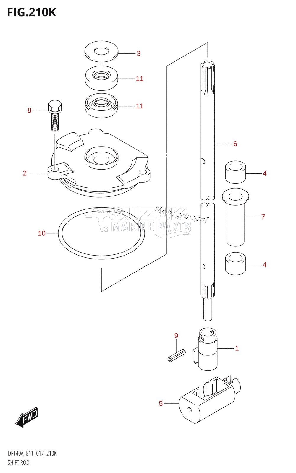 SHIFT ROD (DF115AST:E03)