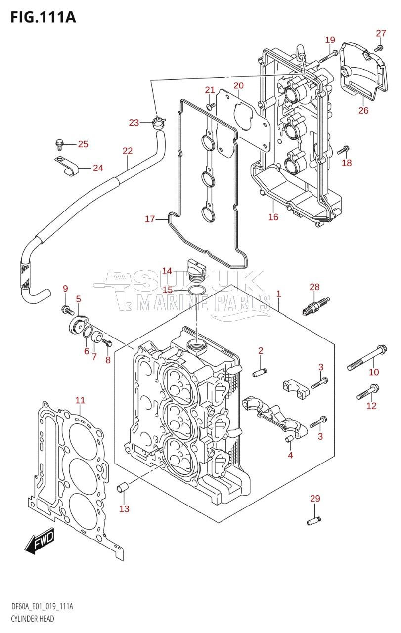 CYLINDER HEAD (DF40A,DF40AQH,DF40ATH)