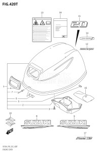 00995F-140001 (2021) 9.9hp P03 E03-USA (DF9.9B   DF9.9B   DF9.9BT   DF9.9BT   DF9.9BTH   DF9.9BTH) DF9.9B drawing ENGINE COVER ((DF20AT,DF20ATH):021)