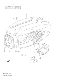 DT2.2 From 00222-421001 ()  2004 drawing ENGINE COVER (MODEL:01)